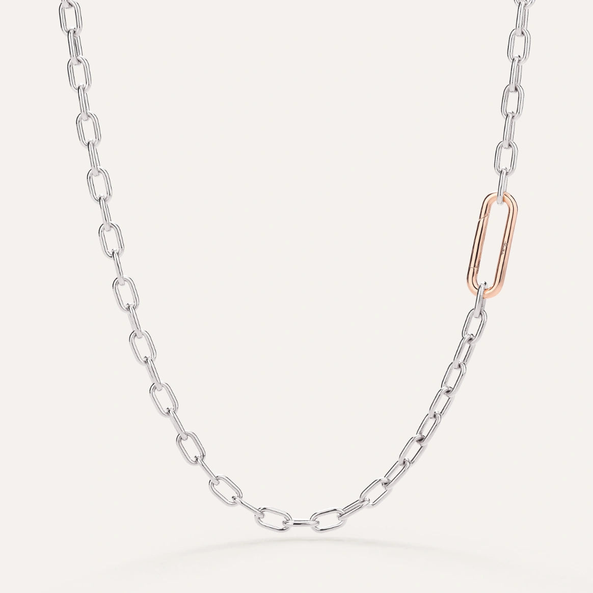 COLLANA ICONICA ORO BIANCO E CHIUSURA ORO ROSA