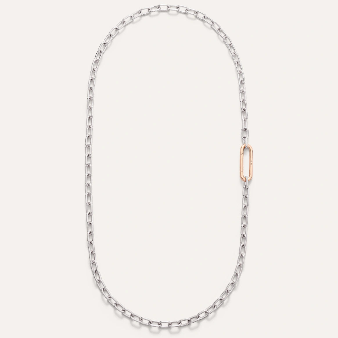 COLLANA ICONICA ORO BIANCO E CHIUSURA ORO ROSA