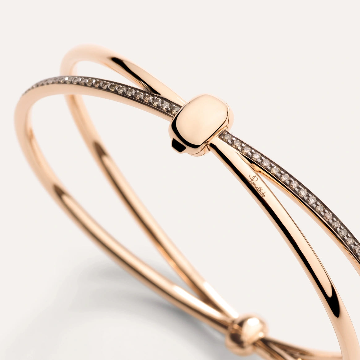 BANGLE TOGETHER ORO ROSA E DIAMANTI BROWN