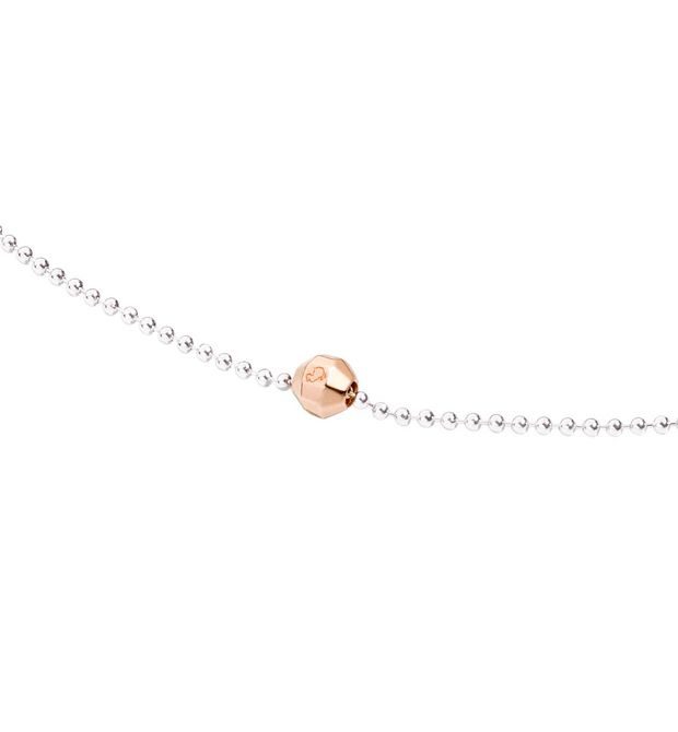 SASSOLINO STOPPER COLLANA BOLLICINE. Argento, Oro rosa 9 kt.