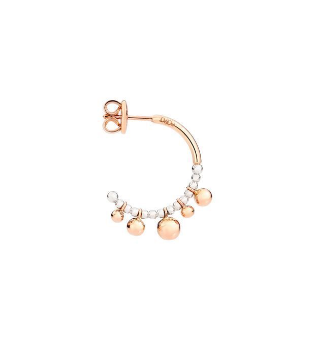 ORECCHINI BOLLICINE PICCOLI Oro rosa 9kt, Argento.