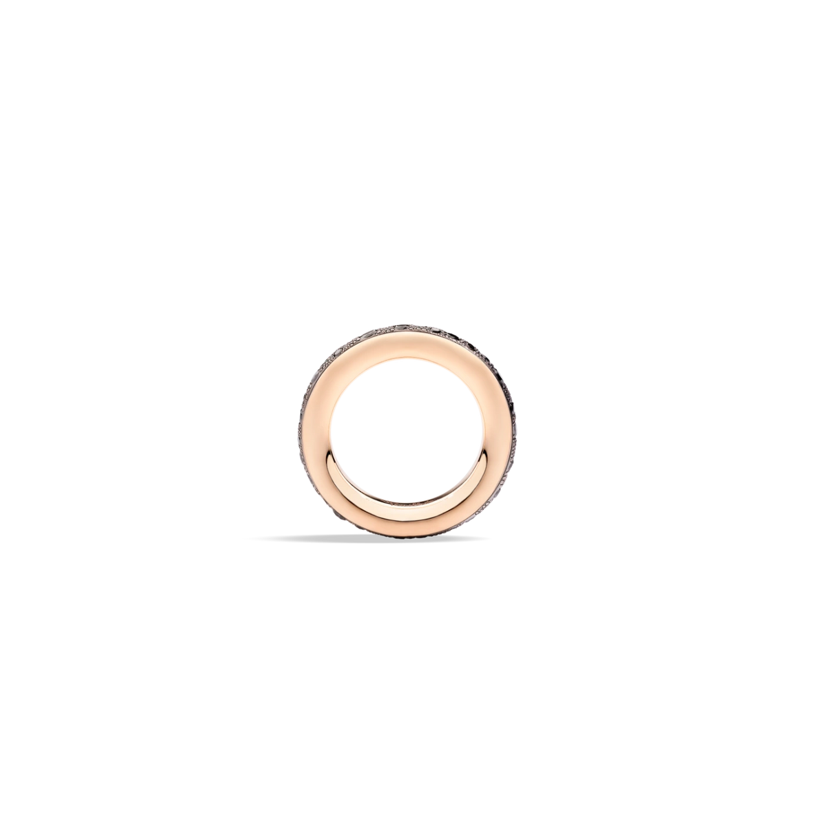 ANELLO ICONICA ORO ROSA E DIAMANTI NERI